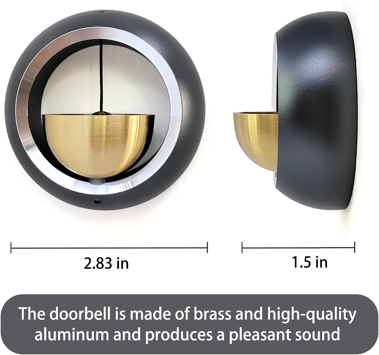 Shopkeepers Bell for Door Opening, Door Chime for Business When Entering, Easy to Install Magnetic Doorbell, Unique Business Decorations and Entrance Hanging Decorations- Creative Gift (Dark Gray)