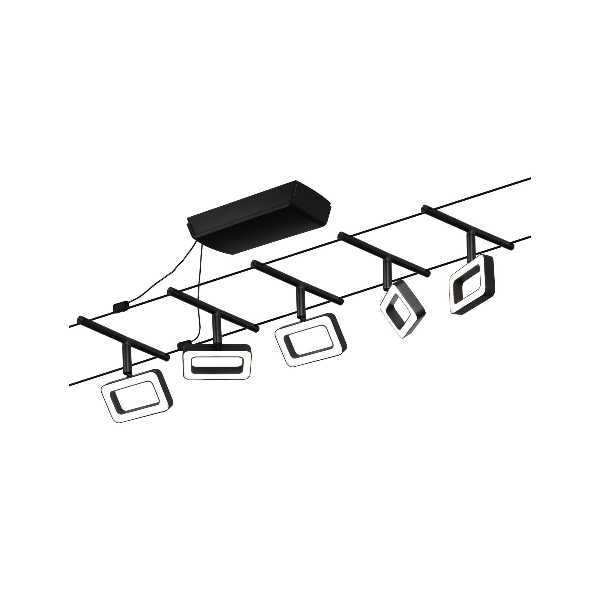 Paulmann 94485 - Kit base a LED, 5 x 400 lm, 5 x 4,8 W, bianco caldo, nero opaco, plastica cromata, metallo 3000 K