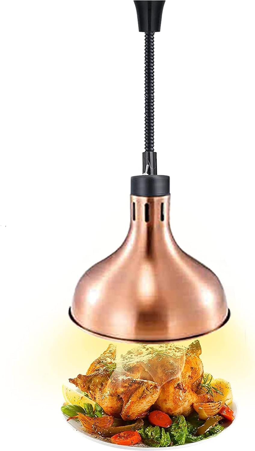 KEuLen Lampa grzewcza do podgrzewania potraw Lampa grzewcza do żywności Lampa grzewcza na podczerwień Wisząca chowana lampa grzewcza do restauracji (kolor: Brąz)