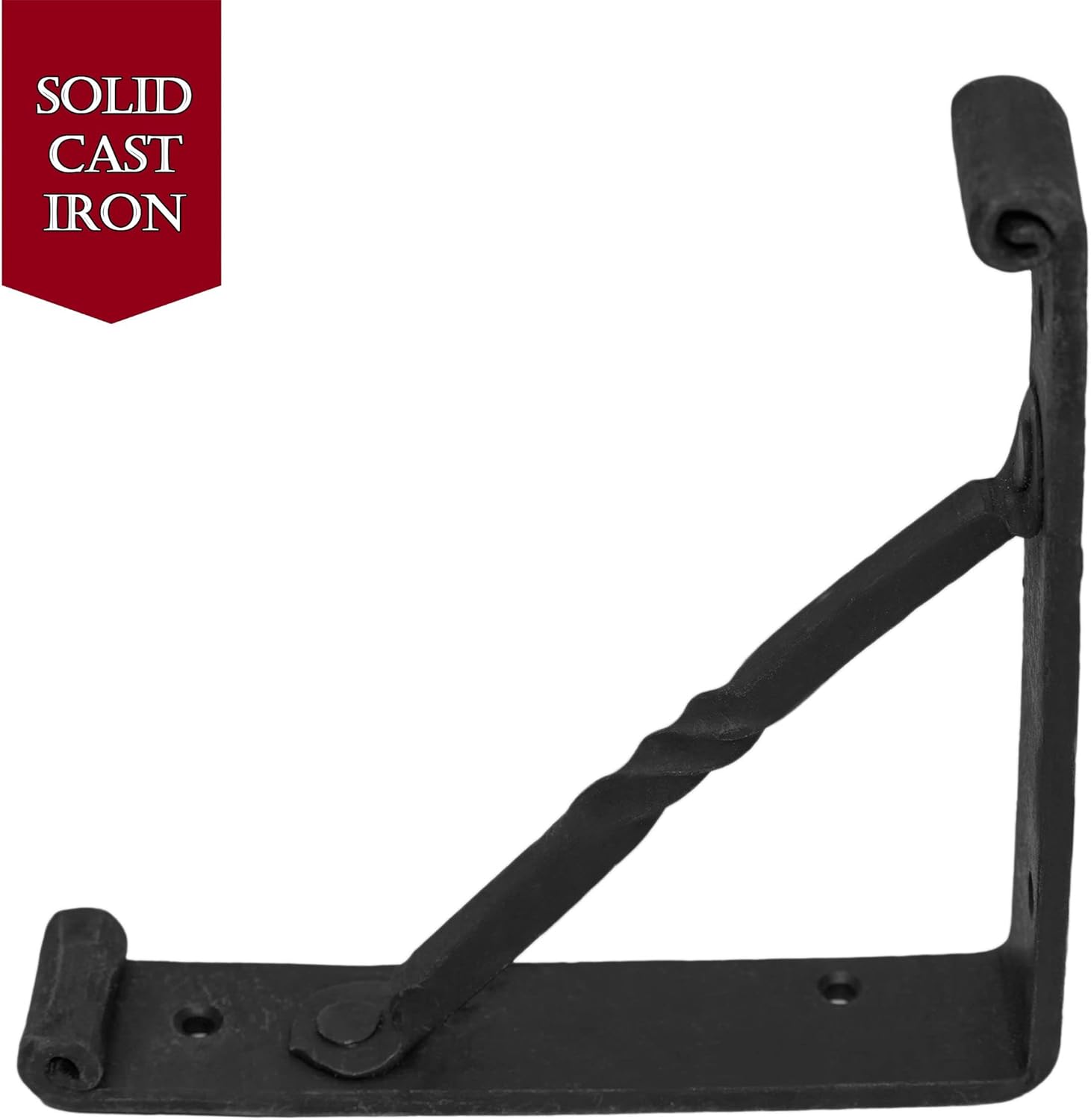 Mystic Colonial Shelf Bracket – Solid Cast Iron Heavy Duty L Brackets for Wall Mounted Shelves, Vintage Gothic Victorian Industrial Style