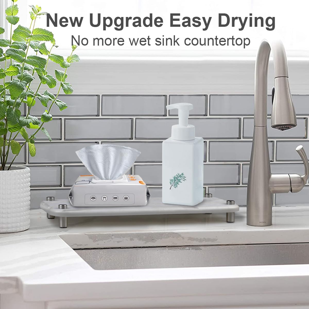 Portaspazzole In Diatomite Per Lavello - Vassoio Asciugatura Rapida 35x12cm Per Bagno E Cucina - Foto 14