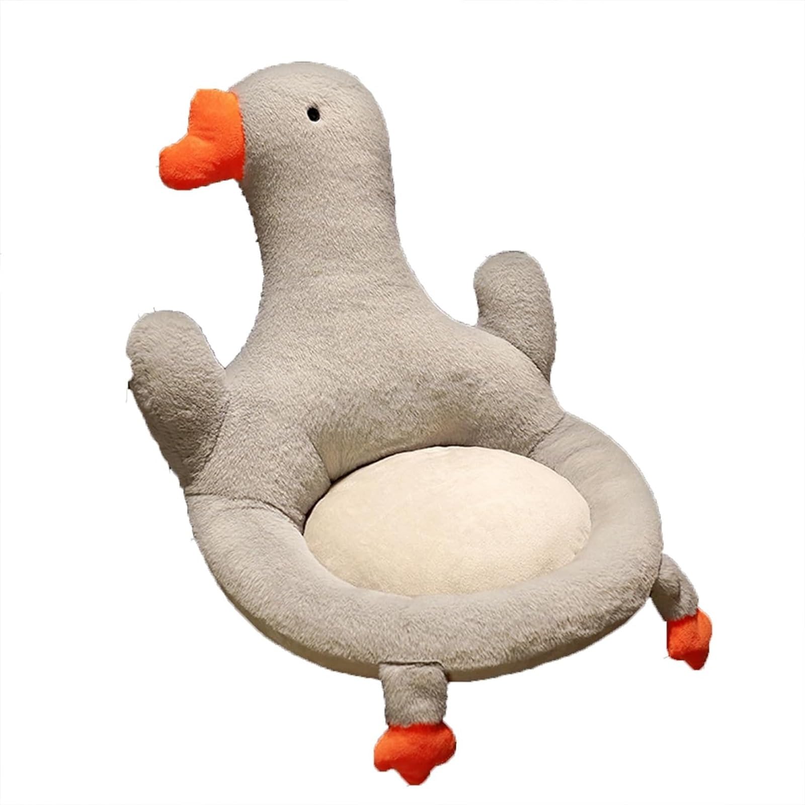 Chaise bureau confortable avec dossier peluche chaud et épais gris