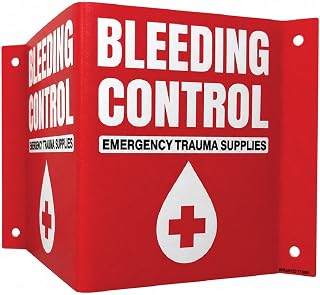 Bleeding Control Kit Sign 3D- Bleeding Control Station Signage - Trauma Kit Emergency Bleeding Control Wall Sign for Schools, Offices & Public Buildings