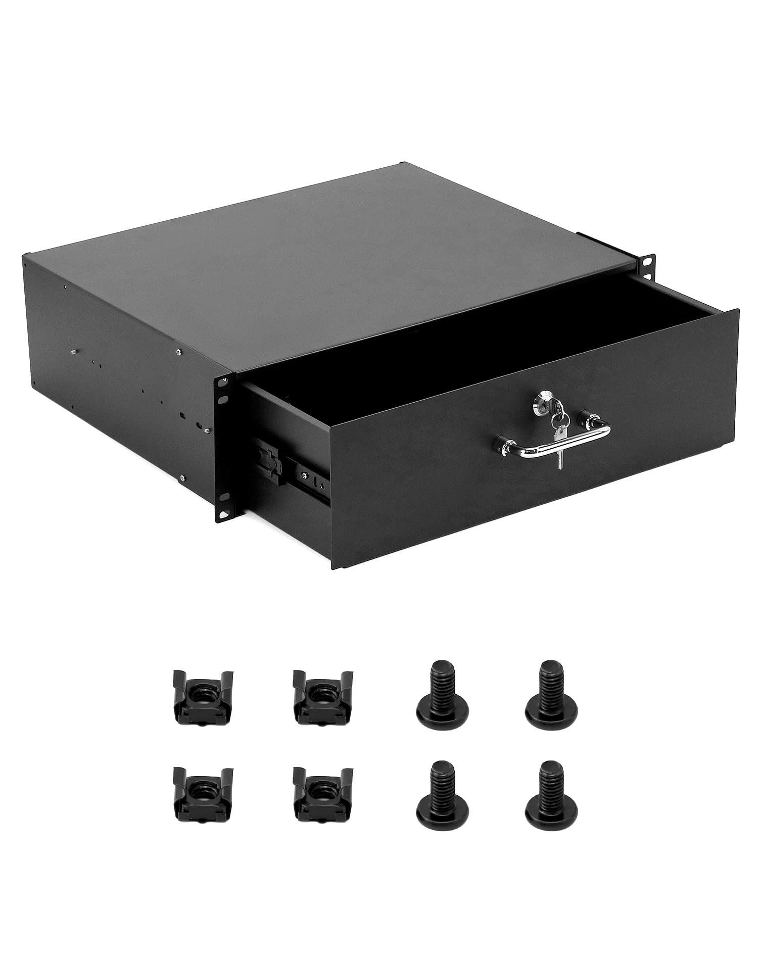 QWORK 3U Drawer Server Case, Rack Mount Drawer