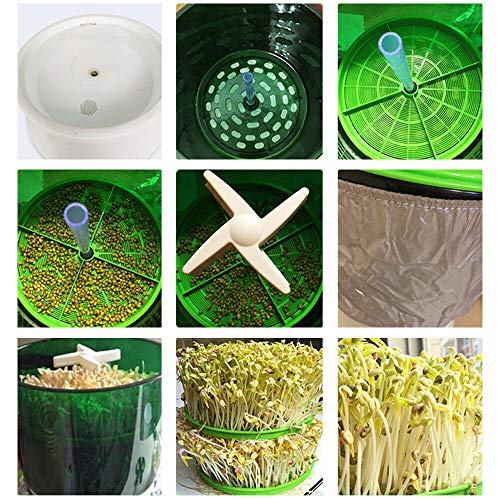 110V Bean Sprouts Machine 2-Layer Smart Bean Sprout Grower Automatic Bean Sprouts Maker with Temperature Control and Automatic Watering Household Seed Sprouter (2 Layers) - Thumbnail 4
