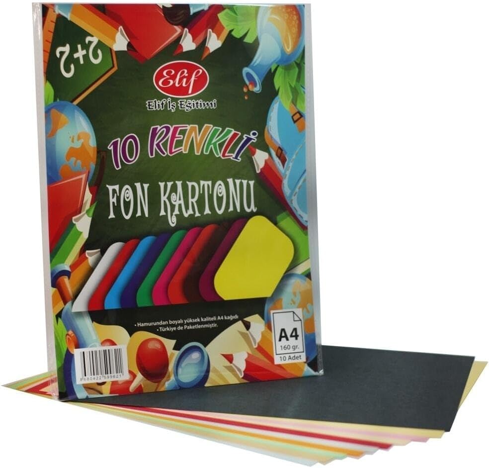 A4 Renkli Fon Kartonu 10'lu 8693458981245