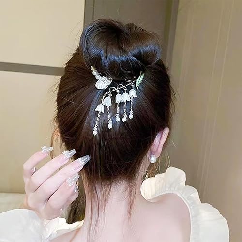 Miniatura 4 de 3 pinzas para el cabello con diamantes de imitación para mujer, pinzas largas de borla para el cabello, accesorios antideslizantes para el cabello,