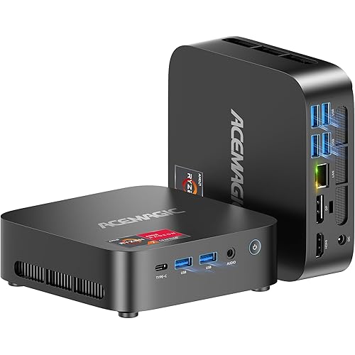 ACEMAGICIAN Kron Mini K1 Mini PC Gaming, AMD Ryzen 5 7430U (equiv to 5850U, 6C/12T, Up to 4.3Ghz), 16GB DDR4 512GB SSD Mini PC Computers Micro Desktop PC 4K Triple Display WiFi6 BT5.2