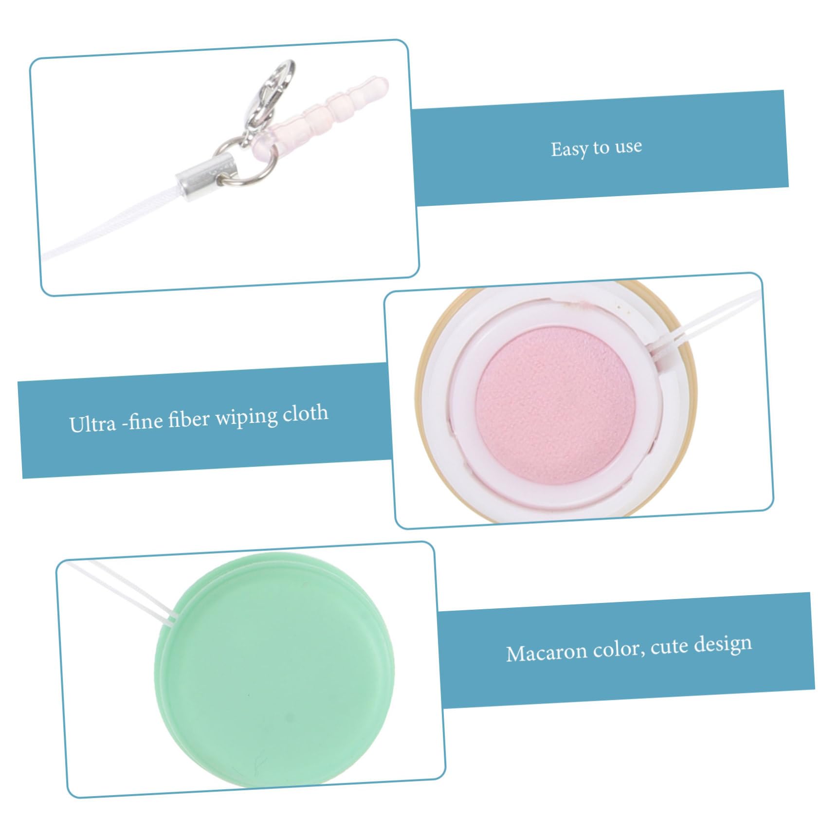 FRCOLOR Stk Brillenreiniger Telefonbildschirmreiniger Telefon Reinigungstuch Bildschirmreiniger Macaron Computerreiniger Reinigungstücher Tragbarer Bildschirm Kopfhörerreiniger Plastik
