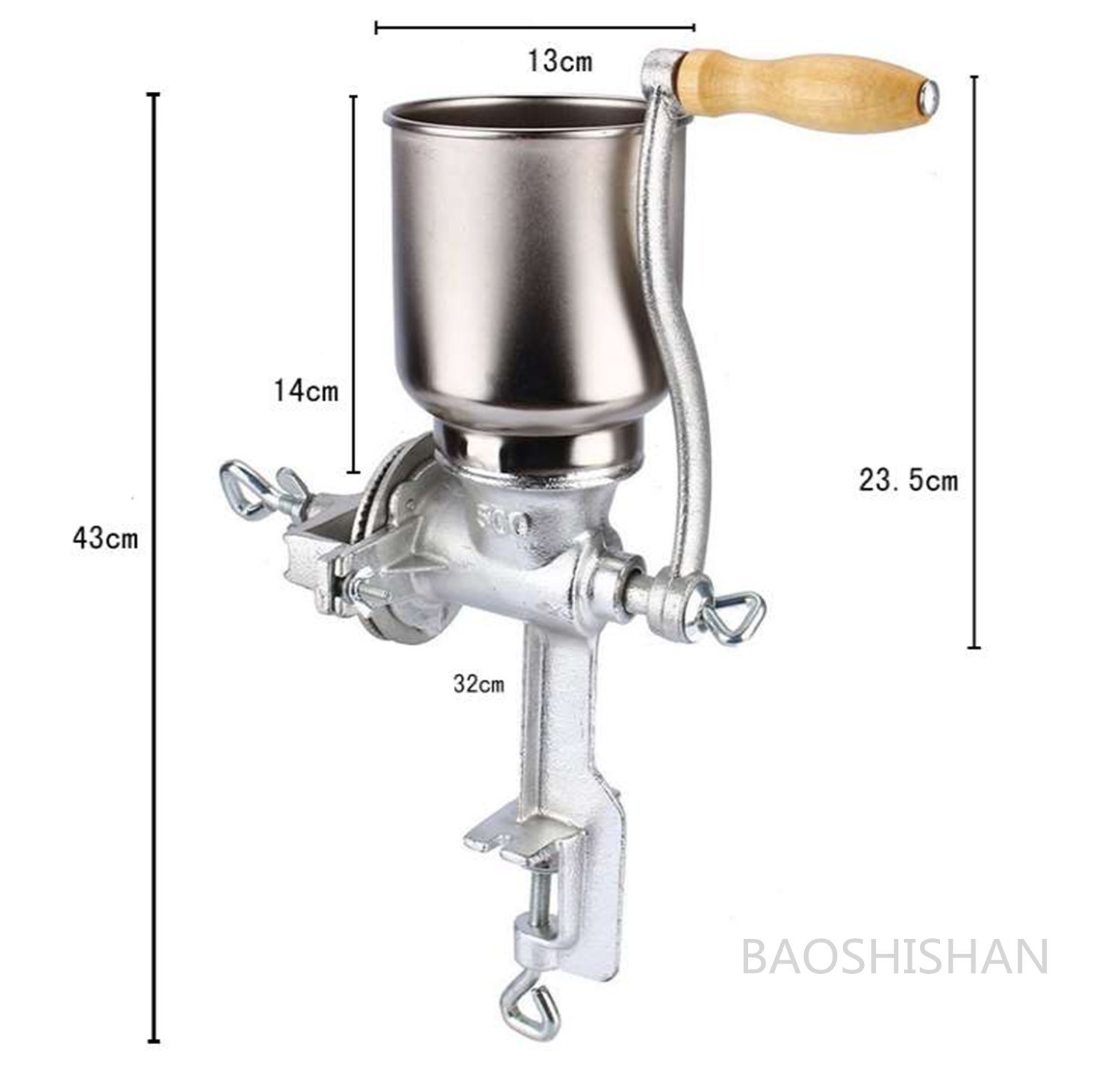 Amazon｜BAOSHISHAN 手動製粉機 手挽き穀物製粉機 手動式グラインダー