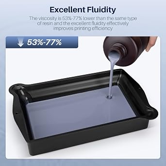 ELEGOO Water Washable ABS Like Resin 1KG, Rapid 3D Printer Resin 405nm LCD UV-Curing Standard Photopolymer Resin for LCD 3D Printing Grey 1000G