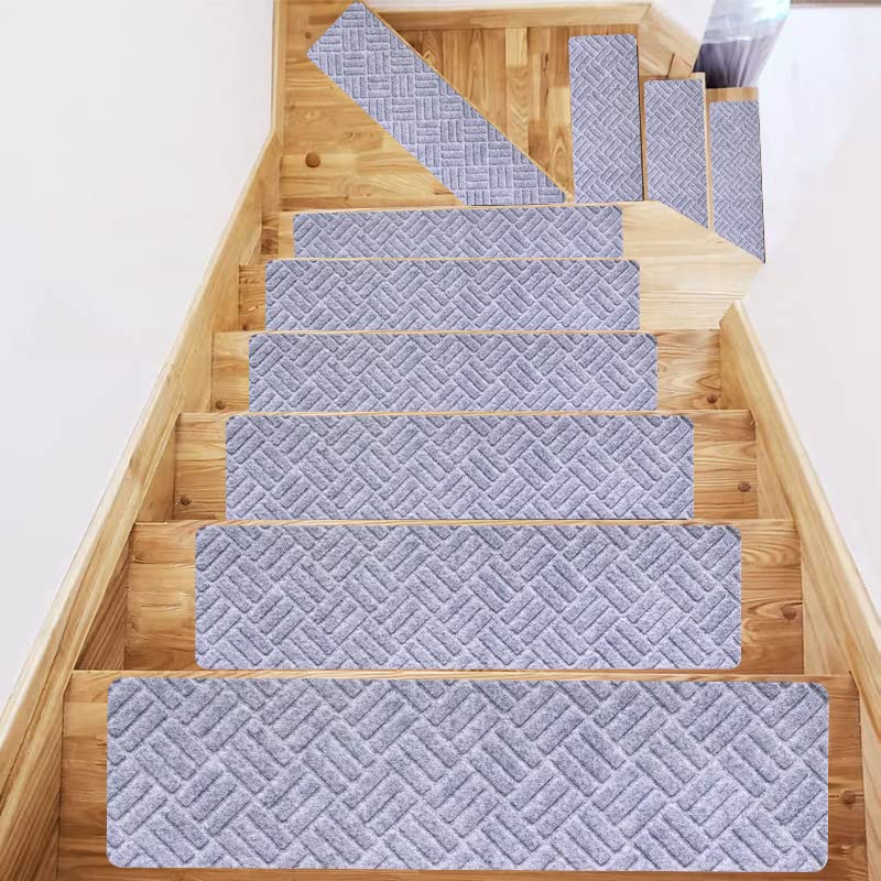 Peldaños antideslizantes para escalones de madera, fácil de instalar y resistente a la intemperie, perfecto para uso en interiores y exteriores, seguro para tu hogar