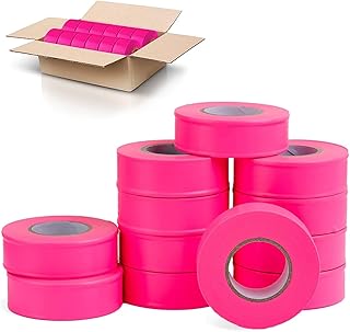 AdirPro 12 Pack Fluorescent Flagging Tape - Multipurpose Neon Marking Tape - Great Visual Labeling & Tagging for Home & Workplace Use (Fluorescent Pink, 150 feet)