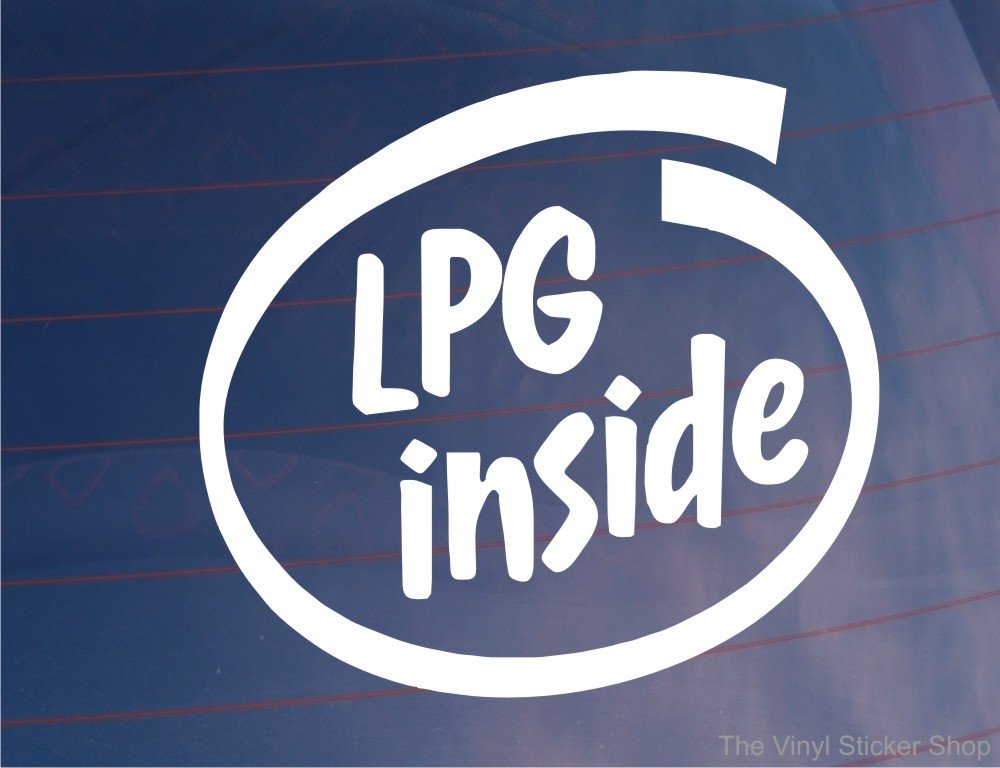 Car Sticker LPG Inside Novelty Van Window Bumper Boot Door Decal for Gas Powered Vehicles