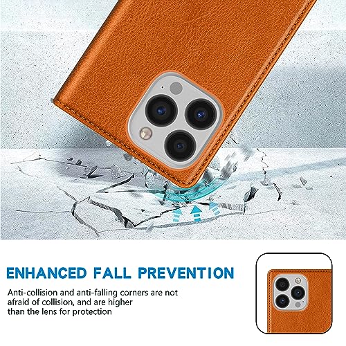 Image of ZZXX for iPhone 13 Pro Wallet Case Strong Magnetic 6.1 inch,Brown
