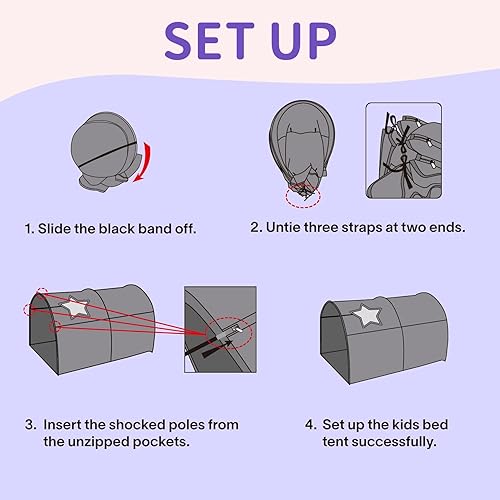 Miniatura 6 de Alvantor Starlight - Toldo para cama  Tienda de campaña Dream Kids Play House  Espacio de privacidad para dormir gemelos  Cultivo interior en las