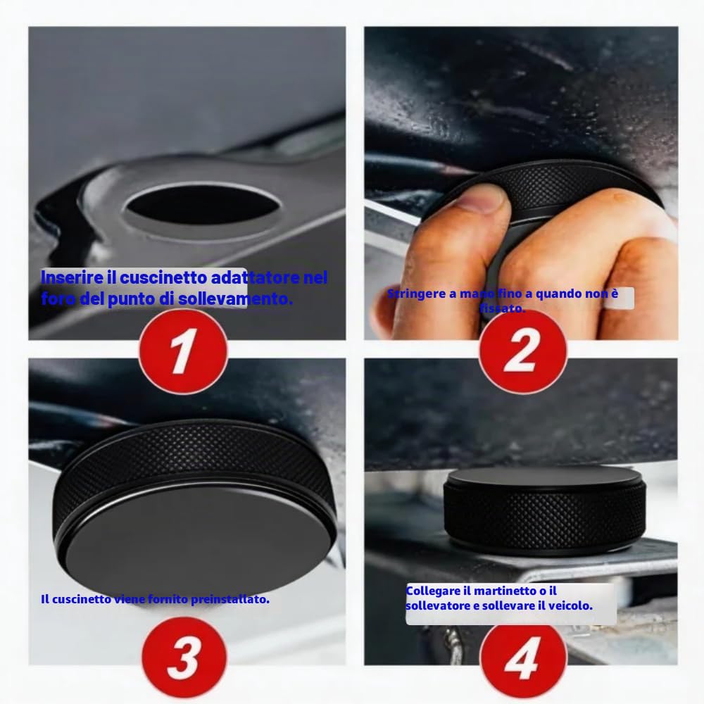 Chirano Cuscinetto per cric di sollevamento Tesla Model 3 S X Y, 4 dischi con custodia, accessori per veicoli Tesla