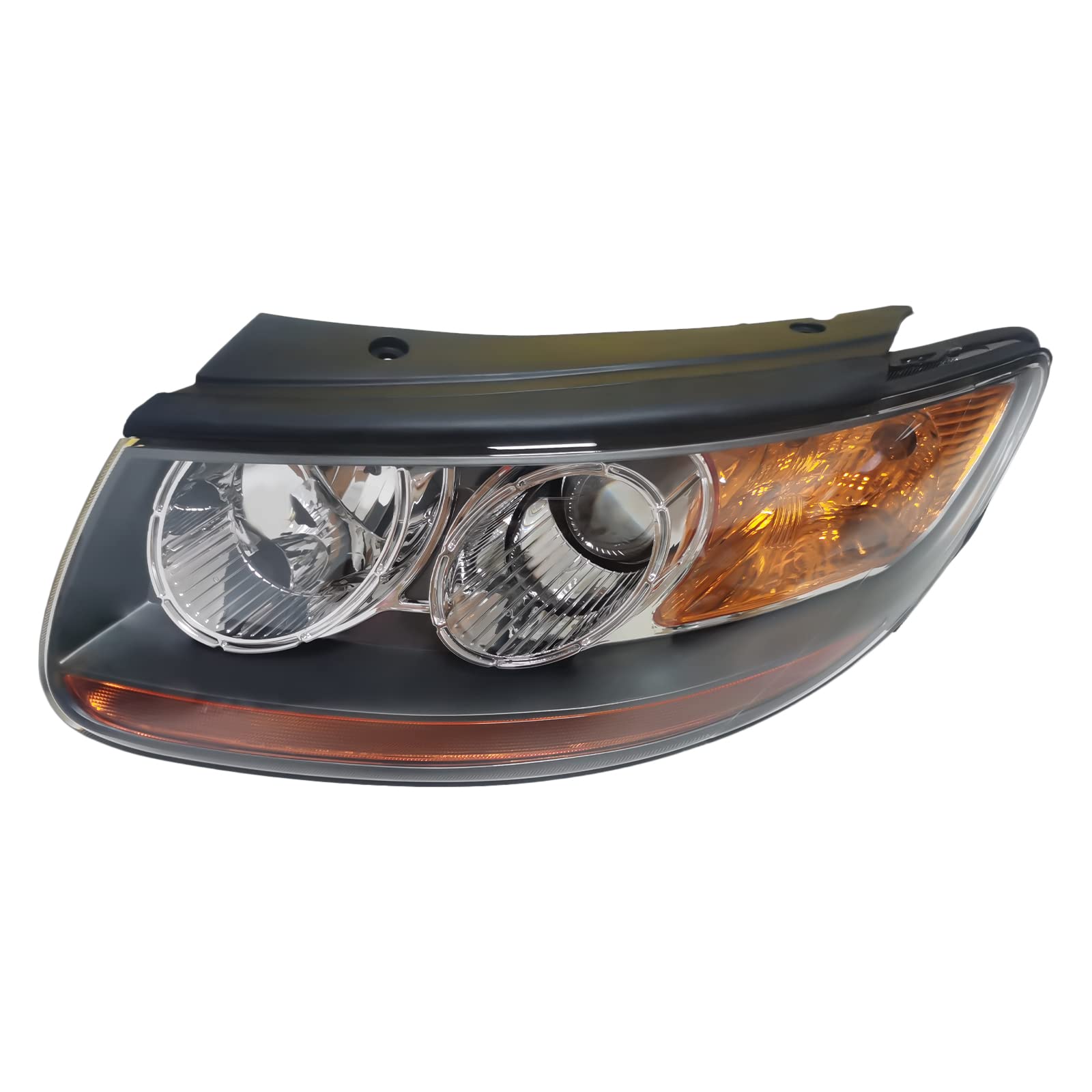 Headlight Assembly Fit for HyundaiSanta Fe2007-2012 Left Driver Side, Halogen Headlights Assembly for 2007-2012Santa Fe Halogen Front Headlamp Headlight Replacement 921010W100, 921010W500 (LH)