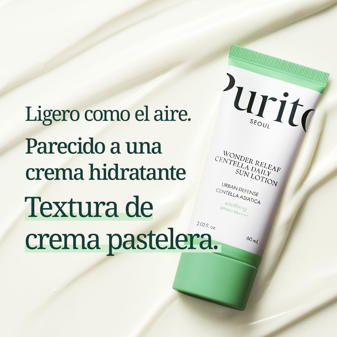 PURITO SEOUL Wonder Releaf Centella Loción Solar Diaria, SPF50+ PA++++, Centella Coreana, Sin Erosión Blanca, Calmante, Loción Solar Facial, K-Beauty — view 7