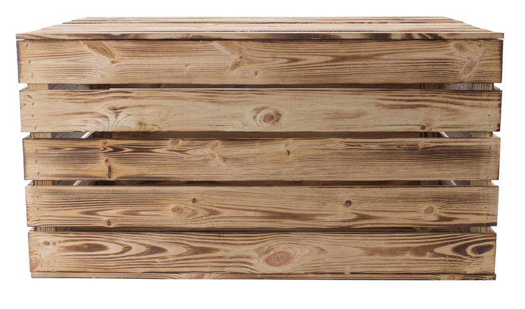 Holztruhe mit Deckel Truhe Couchtisch im Landhausstil, Stauraum für Decken, Kissen im Schlafzimmer (80x50x39cm groß geflammt)