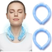 Neck Cooling Tube with Cold Insulated Bag,Reusable 18℃/64℉ Ice Neck Ring Wearable Body Cooler Products for Summer (Blue) (Blue)