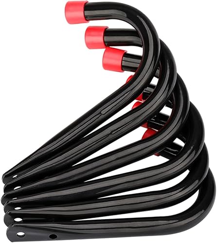 Miniatura 6 de Garaje de almacenamiento J Utility Hook, paquete de 8 ganchos resistentes para colgar en la pared, organizar herramientas de jardín, bolsas de