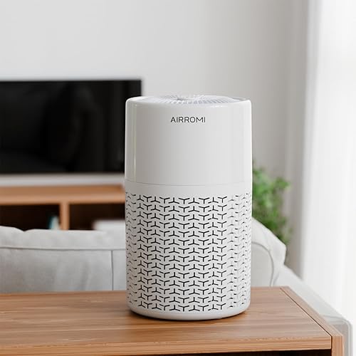 Miniatura 7 de AIRROMI Purificador de aire para mascotas para alergias en el hogar, hasta 660 pies cuadrados, filtro de carbón activado desodorizante HEPA, con