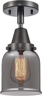 Innovations 447-1C-BK-G53 Transitional One Light Flush Mount from Franklin Restoration Collection in Black Finish,