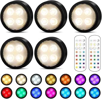 Luci LED Sottopensile Onumii - 6 Pezzi, Telecomando, RGB, Batterie AA, Adesive - Foto 8