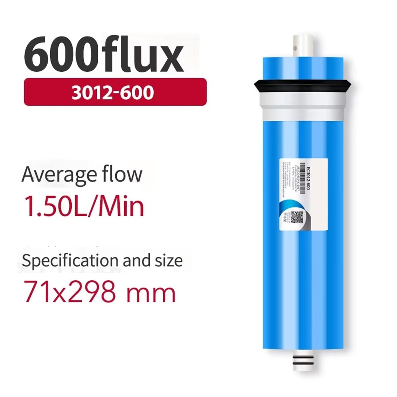 75/400/600/800 GPD Uniwersalny RO Membrana Odwróconej Osmozy Oczyszczacz Wody Do Gospodarstwa Domowego Wymienny Element Filtra Z funkcją filtracji o wysokiej wydajności(3012 600G)
