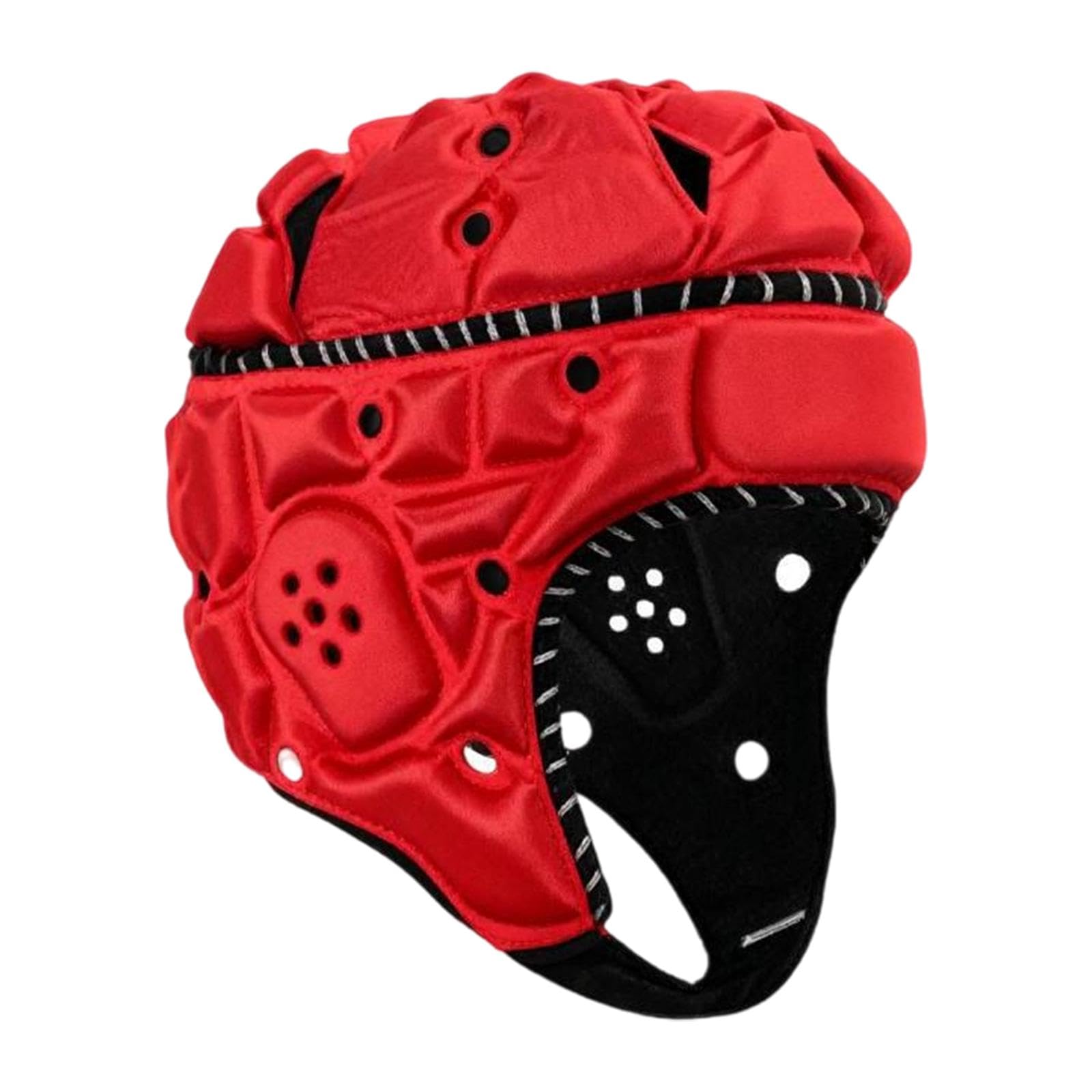 APLVFFZH Rugby Sports Cap Scrum Cap, Soft Padded Headgear for Adult, Football Helmet Breathable Equipment Head Protector, for Football Pitcher Match, Red