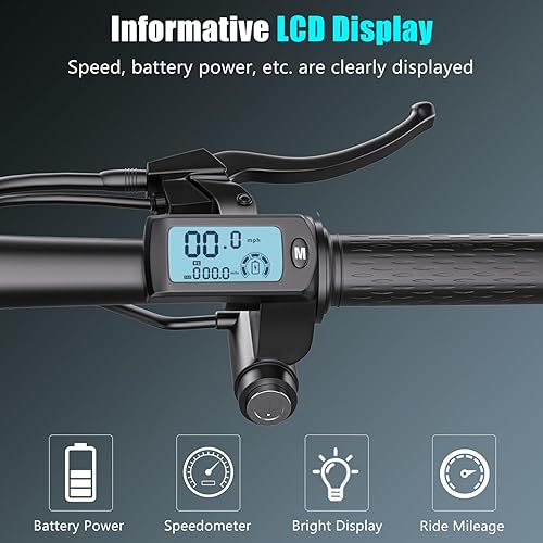 Miniatura 7 de AZHAR Scooter eléctrico para adultos, scooter eléctrico con asiento, motor de 500 W, hasta 25 MPH y 2030 millas de largo alcance, batería de 36 V 13