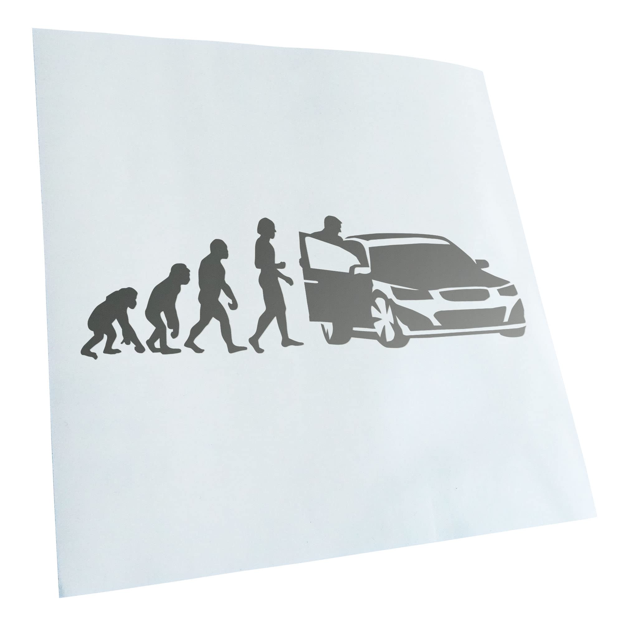 Kiwistar - Car Sticker - Silver - 24 x 7 cm Evolution Motorist - Rear Window Car Sticker Weatherproof for Car Truck Moped Truck - Sticker Exterior Self-Adhesive Tuning Accessories for Window Vehicle