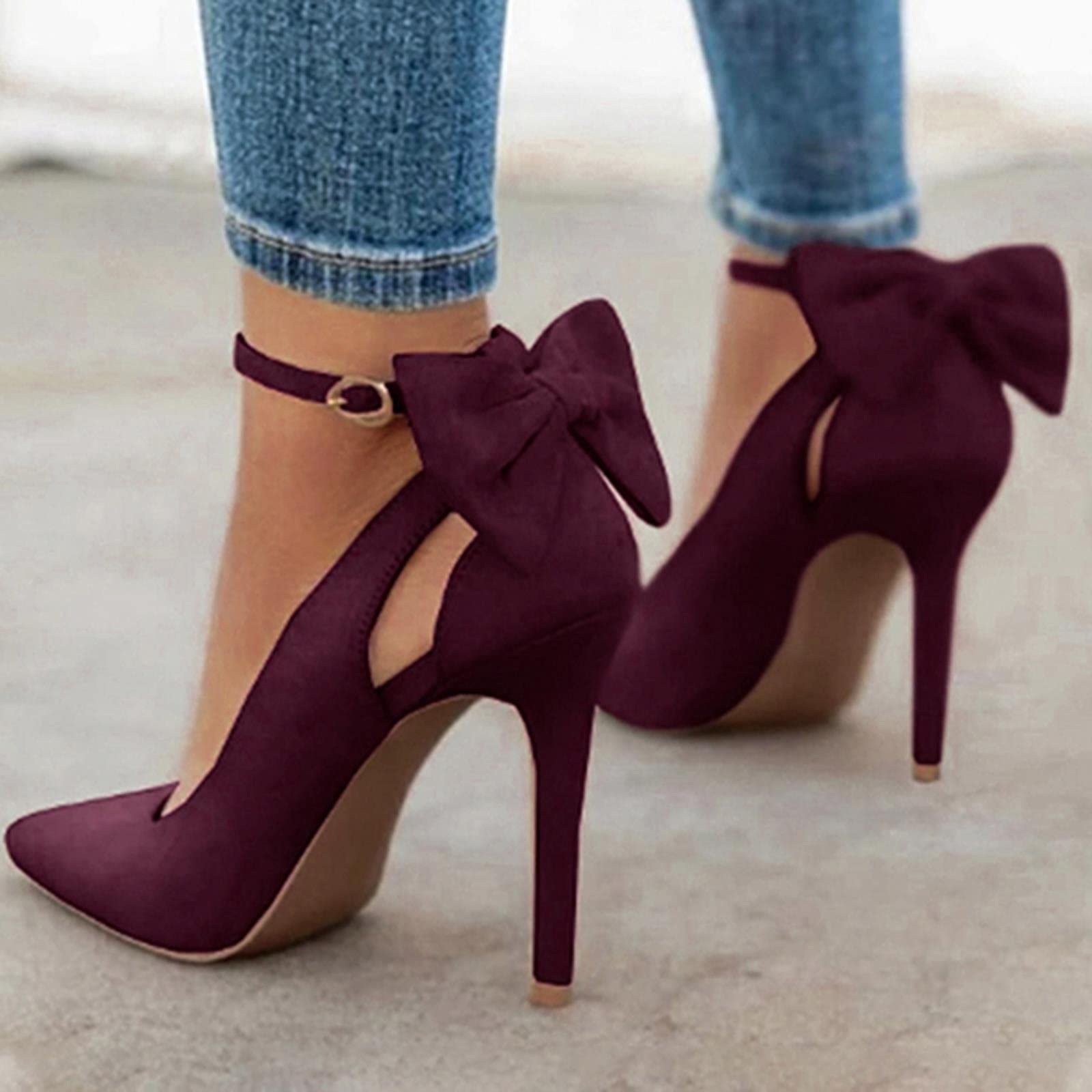 Frauen spitz auf High Heels Frau Dünne Fersen Damen Sexy Pumps Damen Schnalle Strap Weibliche Mode Bowknot Schuhe Größe 37-40