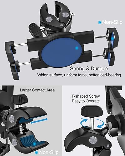 Miniatura 8 de woleyi Soporte para micrófono para tableta, micrófono con abrazadera en C ultra estable, compatible con iPad ProAirMini, Galaxy TabsZ Fold, Fire HD,