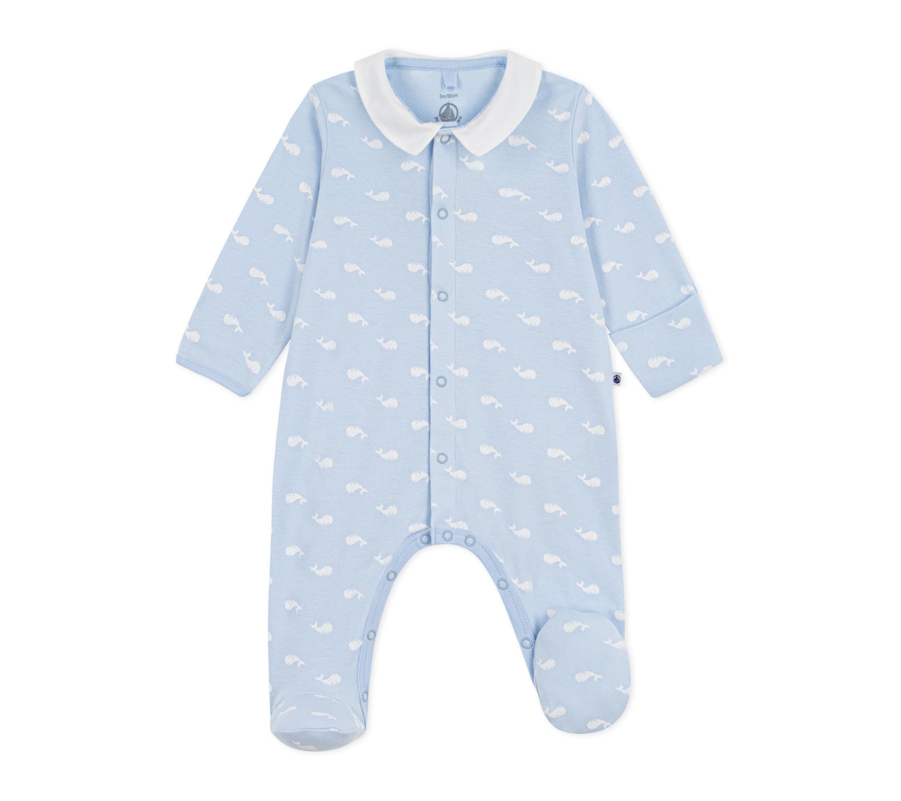 Petit Bateau Pyjama Bébé en Coton À Col Imprimé Baleine Bleu Blanc A0f2h01 Vêtements Nuit Mixte bébé (Lot de 1)