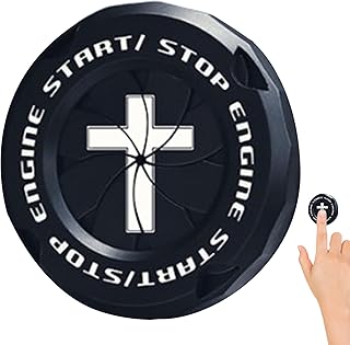 スタートストップボタンカバー - 回転十字デザイン汎用保護ステッカー | スタートボタンカバー - オートバイ、トラック、RV、ボート、車両エンジン、アウトドア旅行、トリップ、ドライバーの日常使用に対応