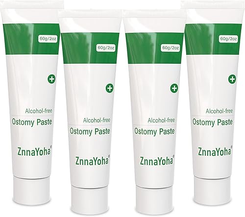 Pasta de barrer para la piel de estoma, pasta de ostomía, suministros de ostomía, tubo de 8 onzas (paquete de 4)