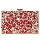 Fawziya Floral Evening Bags And Clutches Glitter Envelope Clutch Bags For Women-Red