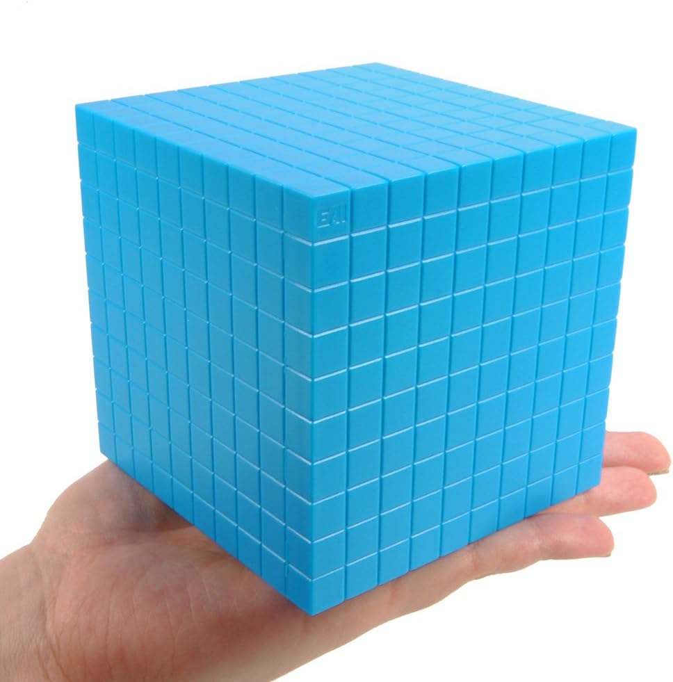 EAI Education Base Ten Intermediate Classroom Set: Blue Plastic - Blocks Only