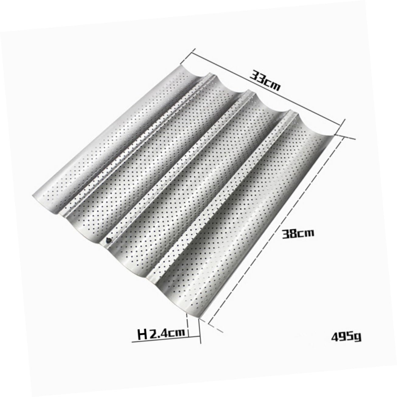 PRETYZOOM Non-stick French Bread Baking Mould 4 Loaves Wave Pan Dishwasher Safe for Crispy Bread