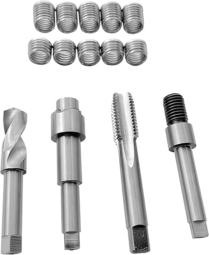 Kit de reparación de rosca de dos tamaños de 58-11 pulgadas (incluye 5 insertos de acero inoxidable de 0.5 pulgadas de longitud, 5 insertos de acero