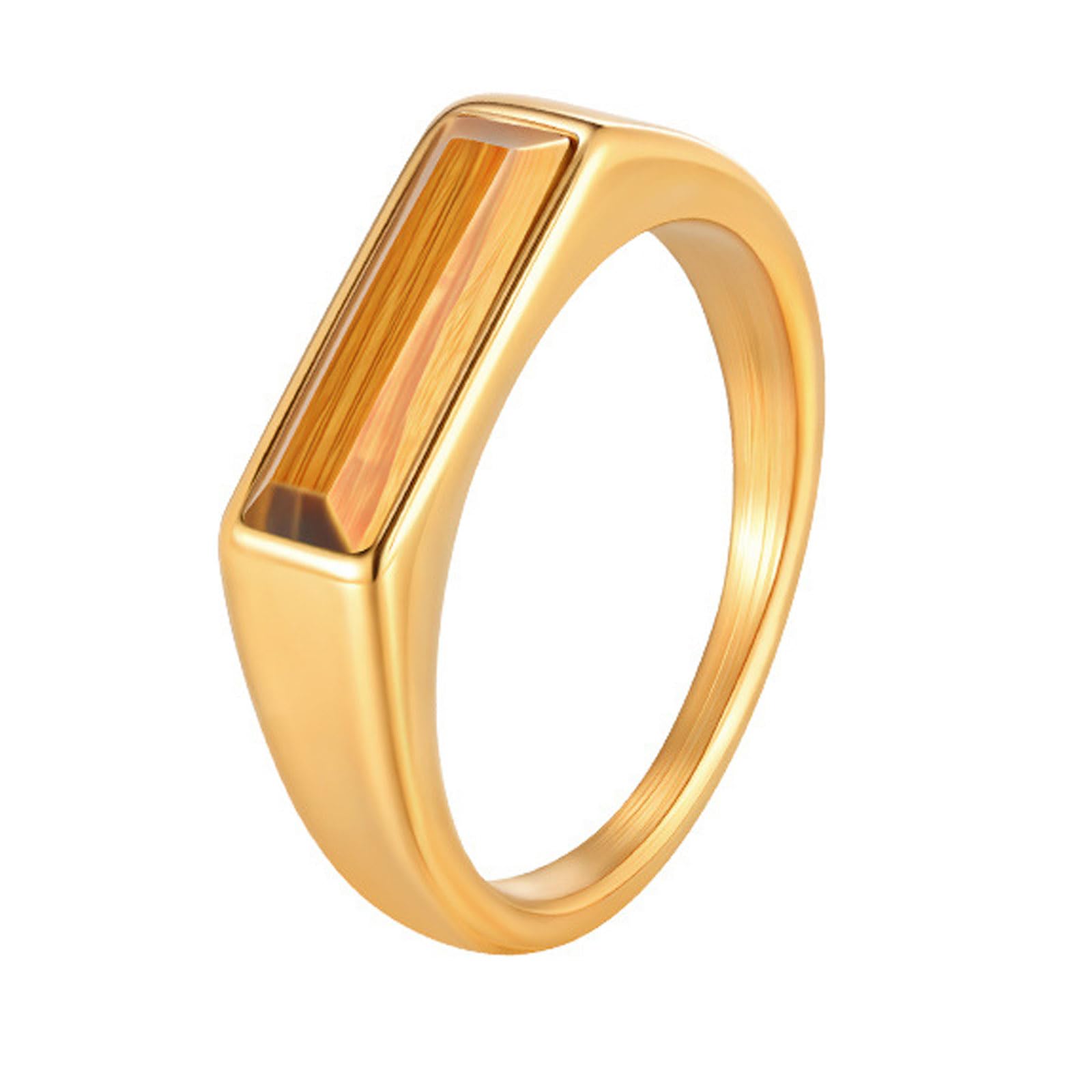 Amazon | YIFSIY 18K 金メッキ ターコイズ リング ステンレススチール