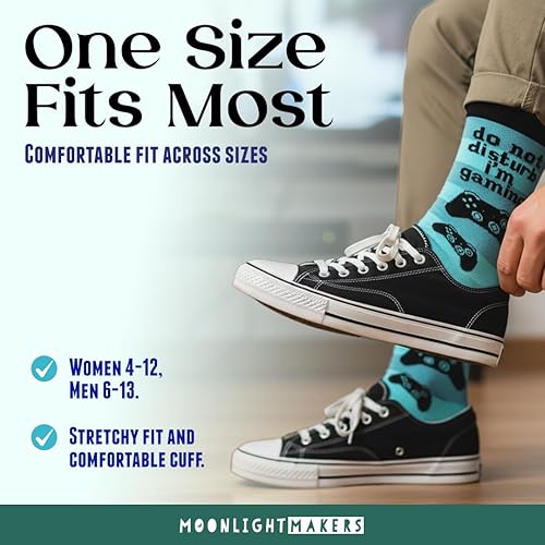 Miniatura 7 de Moonlight Makers Calcetines de colores divertidos, calcetines novedosos, calcetines unisex