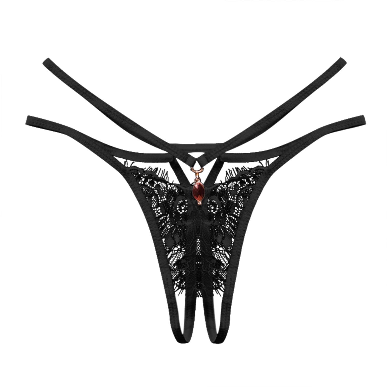 CENYINVEFI Sexy Lace Thongs for Women T Back Low Rise Bikini Open Underwear Ladies Belt Ultra Thin Hollow