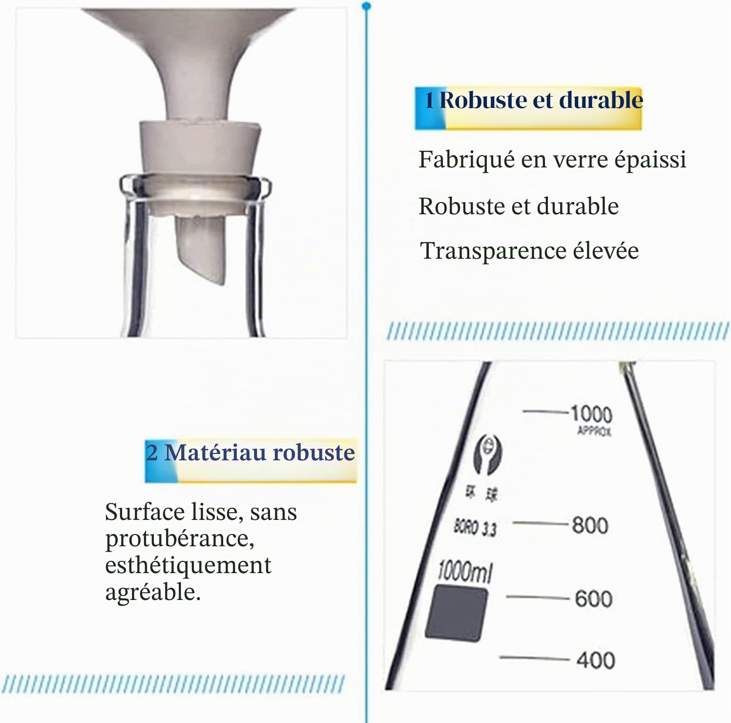 Filtre d'aspiration sous vide en verre de 250 ml, appareil de distillation de filtration sous vide de laboratoire avec entonnoir et pompe en verre pour réduire la pression dans le filtre. Expérience