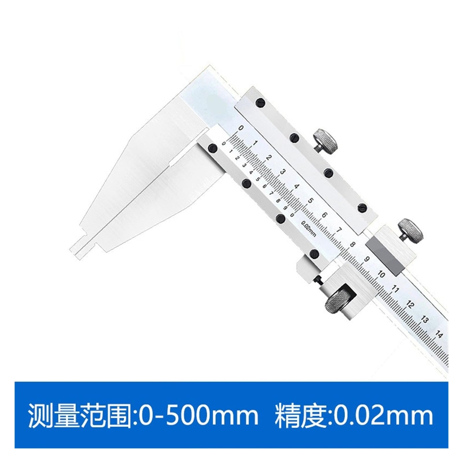 Calibrador Vernier de acero inoxidable 0-125mm 0-150mm 0-200mm 0-300mm 0-500mm 0-600mm 0,02 herramienta de medición(0-500mm)