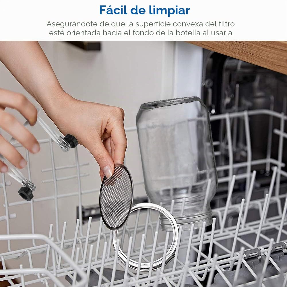ecooe Sprossen - Juego de 2 vasos de germinación para brotes de cristal con 1 cuenco de agua, 2 cubiertas de rejilla de filtro de acero inoxidable 304 y 2 soportes