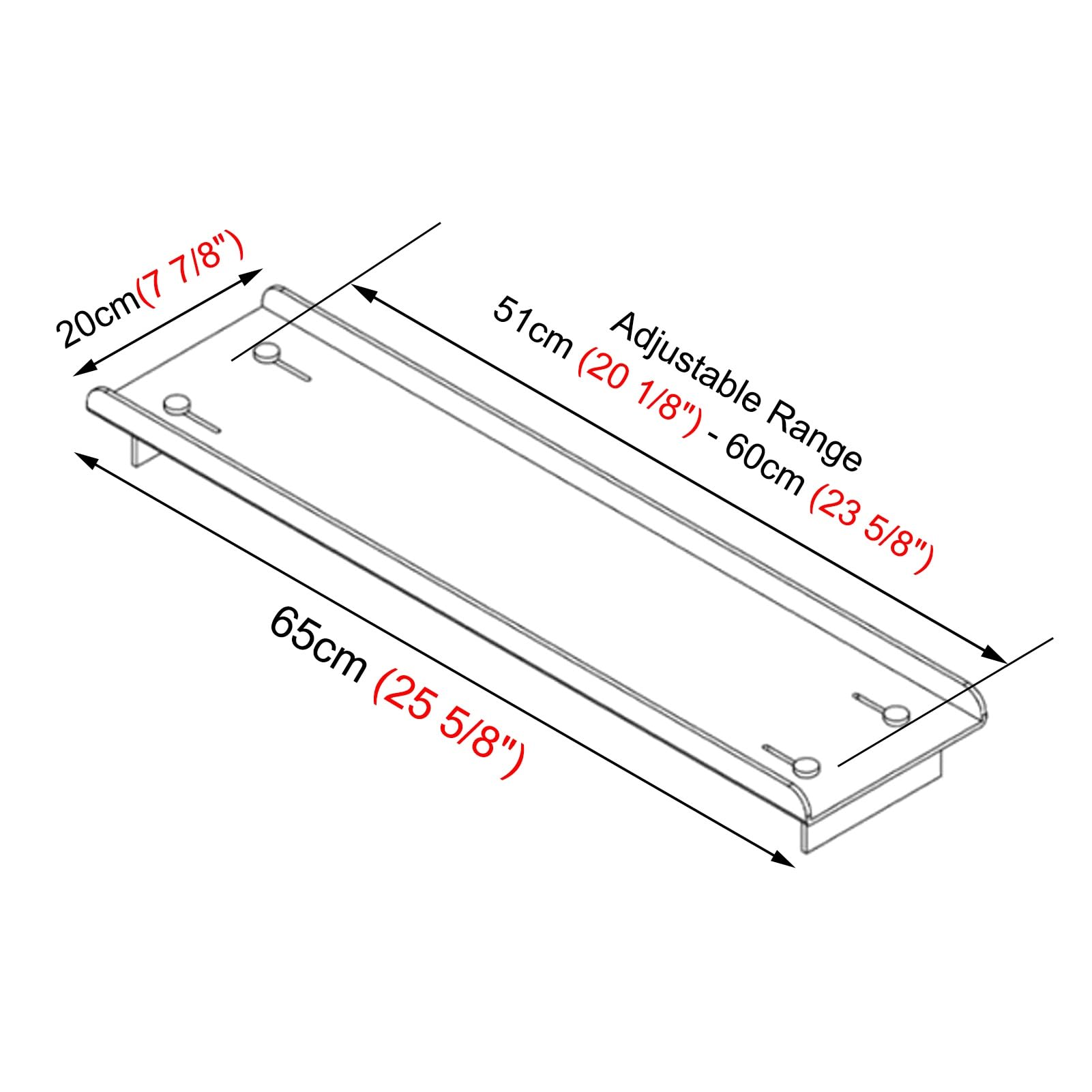 Bandejas para bañera, Bandeja Transparente para bañera, Ajustable, Decorativa y práctica, con Capacidad para Libros, teléfonos, Velas y tabletas, 65 cm