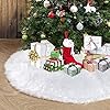 AMNF Kerstboomdeken, 122 cm, cadeau voor vrienden/ouders, oudejaarsavond decoratie 2022, ronde pluizige dennenboomdeken, pluche van imitatiebont, sneeuwdeken, boomtapijt, vloeronderlegger, kerstboomrok